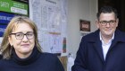 Premier Daniel Andrews and his new deputy Jacinta Allan after Labor’s caucus meeting on Saturday.