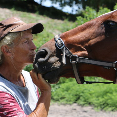 Debbie Barber, who runs a horse sanctuary near Newcastle, NSW.
