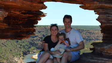 The free-wheeling family at Nature's Window in the Kalbarri National Park.