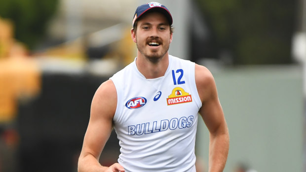 Zaine Cordy at Bulldogs training on Saturday.