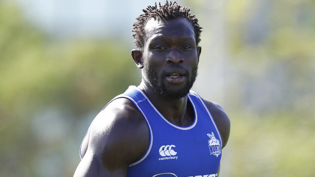 Comeback: Majak Daw on the training track in April