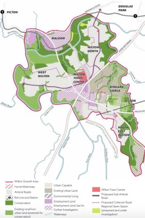A map of the Wilton growth area, south of Campbelltown. 