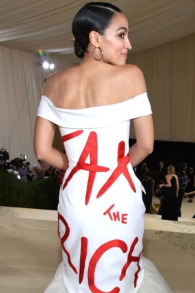 Fashion diplomacy: Alexandria Ocasio-Cortez makes a statement.