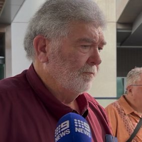 Lindsay Selby, the driver of a bus that killed young Tia Cameron, left the Brisbane Magistrate Court.