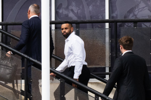 Josh Addo-Carr at the meeting that would seal his fate at the Bulldogs.