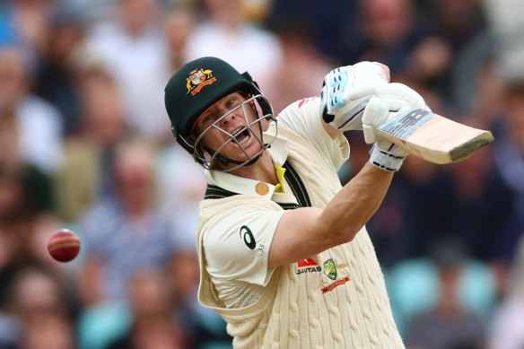 Steve Smith bats during the fifth Test at the Oval, part of an enthralling Ashes series.