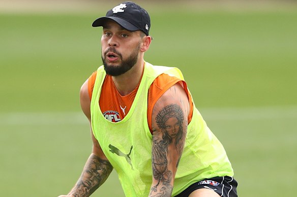 New Blue Zac Williams at training on Friday.