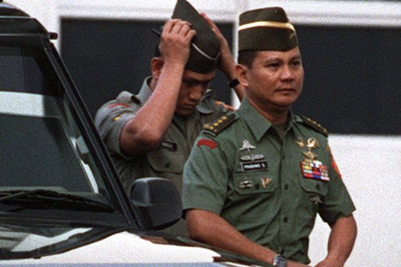 Lieutenant-General Prabowo Subianto in 1998 amid the political kidnapping storm.