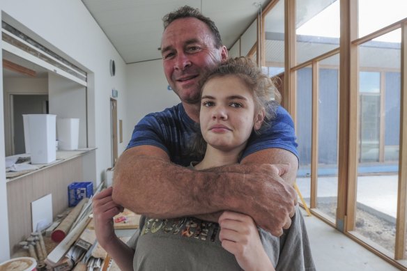 Ricky Stuart with his autistic daughter, Emma, visiting the Ricky Stuart Foundation respite centre in Chifley back in 2016.