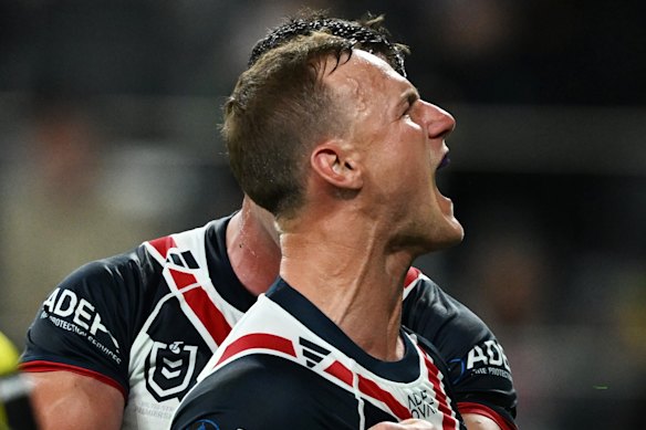 Daly Cherry-Evans scored two tries for the Roosters over the Panthers on Thursday night.