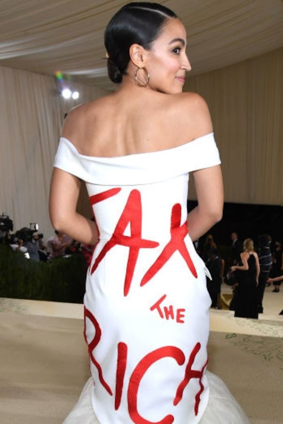 Fashion diplomacy: Alexandria Ocasio-Cortez makes a statement.