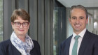 Outgoing CBA chairman Catherine Livingstone and CEO Matt Comyn on Wednesday.