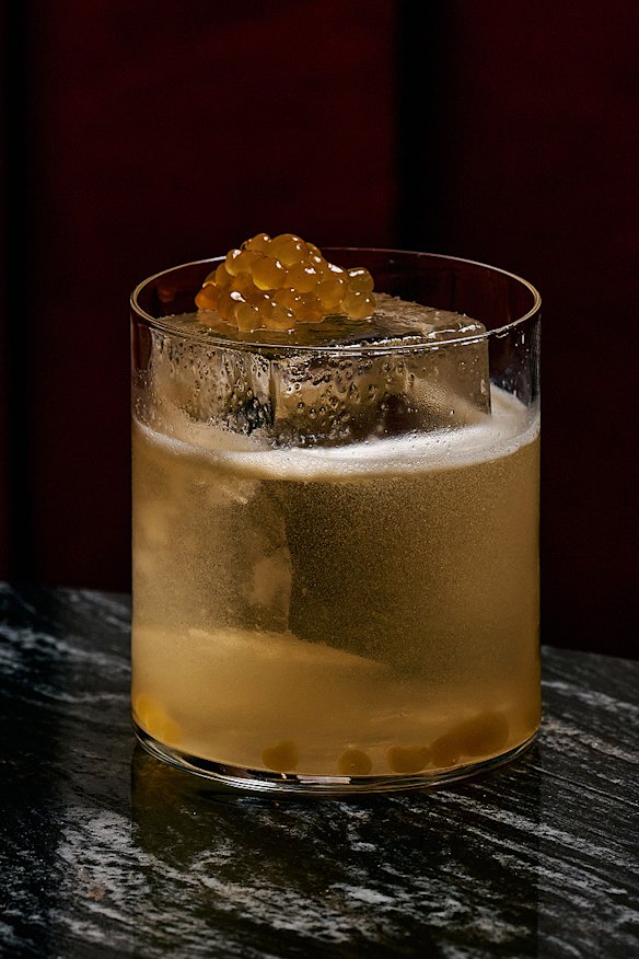 The Red Earth cocktail is a desert-inspired margarita with honey pearls.