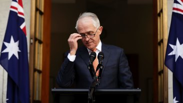 Malcolm Turnbull steps down as prime minister.