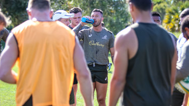 Quade Cooper back in the swing at Wallabies training.