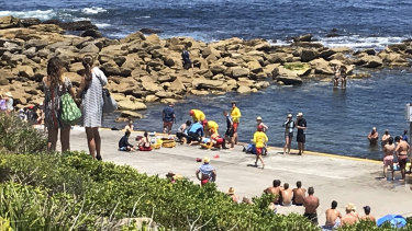 Lifeguards at the north end of Clovelly also attended to the man.
