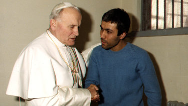 The Pope meets Mehmet Ali Agca in prison in 1983.