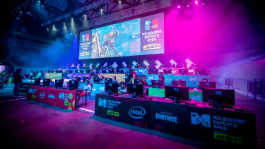 Fortnite being played at the Melbourne Esports Open.