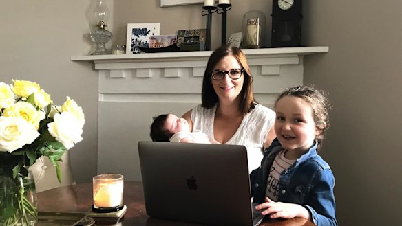 Sarah Mitchell with her two daughters.