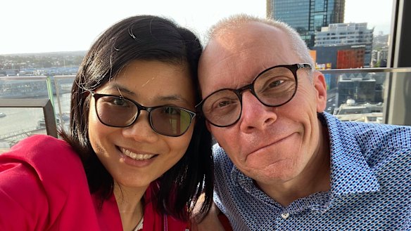 Sean Turnell and wife Ha Vu before his imprisonment in February 2021.