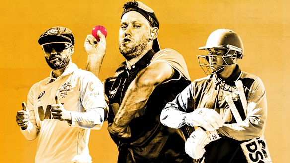 Test hopefuls Josh Inglis, Beau Webster and Usman Khawaja.