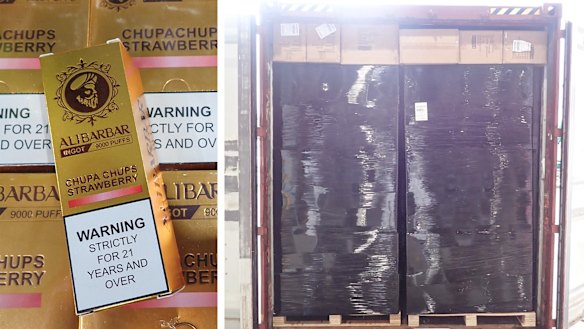 Alibarbar vapes seized by the Australian Border Force in July.