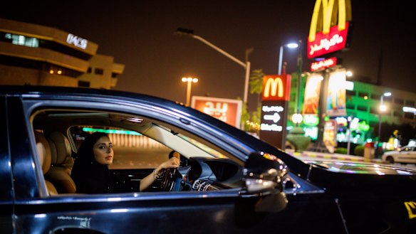 Hessah Alajaji took to the road on Saturday night in Riyadh, Saudi Arabia, hours before the driving was ban officially lifted.