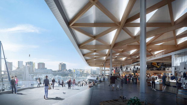 The new Sydney Fish Market will house an expanded seafood cooking school, food kiosks, restaurants, bars and outdoor spaces.