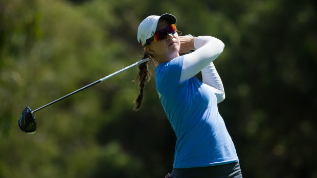 Katja Pogacar took the lead in the second round of the Canberra Classic at Royal Canberra.