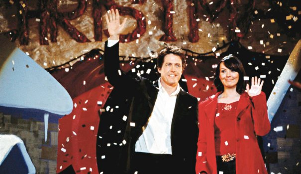 Hugh Grant, as the British Prime Minister, and Martine McCutcheon, as his tea lady/love interest, in a scene from the film  Love, Actually.