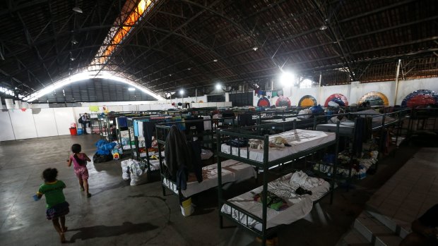 Temporary shelter for Venezuelan migrants in Boa Vista, capital of the state of Roraima, Brazil. 