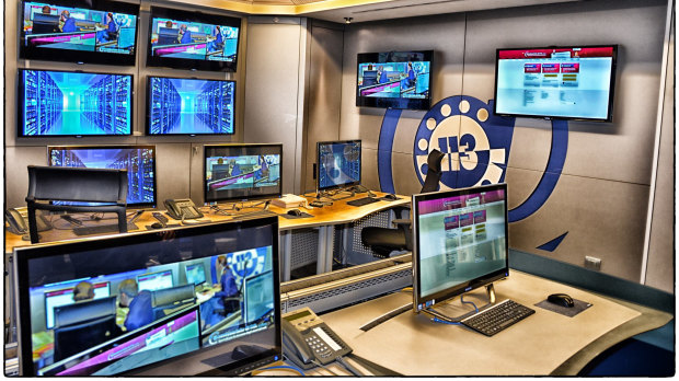 A control centre of Italy's Polizia Postale - or postal and communications police.