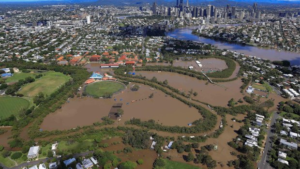 Floodwater in Brisbane.