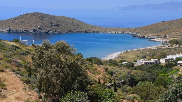 Syros island in Greece - not a bad view from the office.