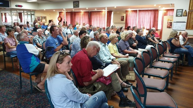 Locals of Uralla attend a town meeting to discuss the town's water crisis.