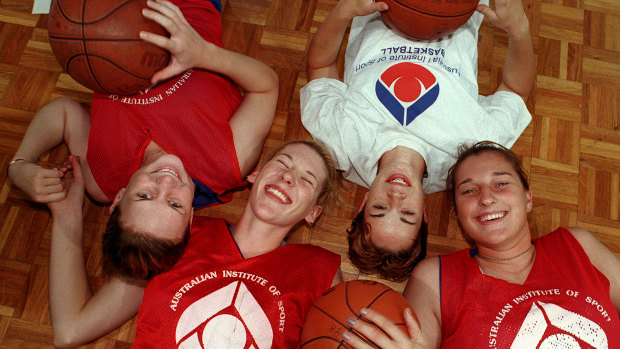 Lauren Jackson, pictured with Penny Taylor, Kristen Veal and Suzy Batkovic, moved to Canberra as a teenager.