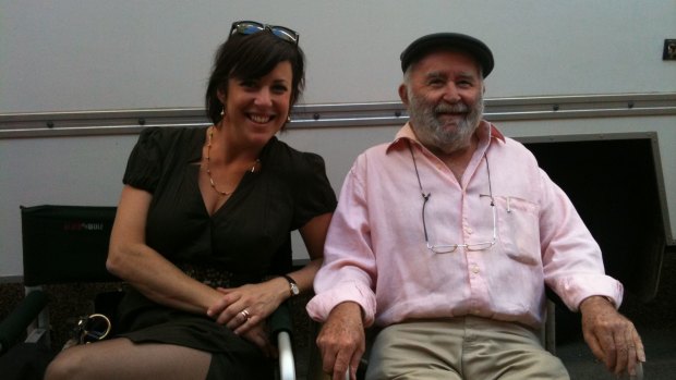 Ken Horler with daughter Sacha on the set of TV series Rake.