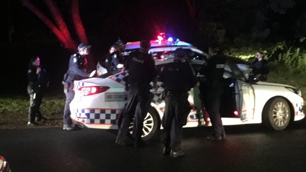 A police vehicle was rammed at Mt Coot-tha on Tuesday.