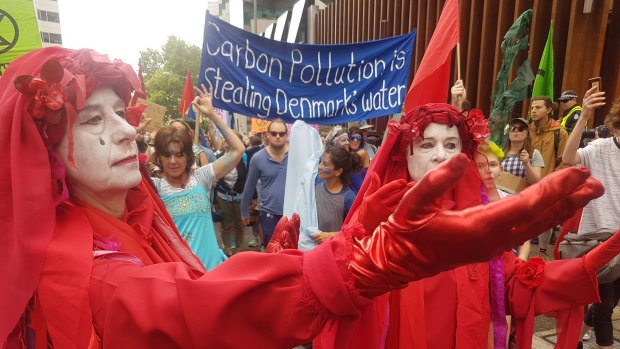 Extinction Rebellion protesters shut down Perth streets Friday morning.