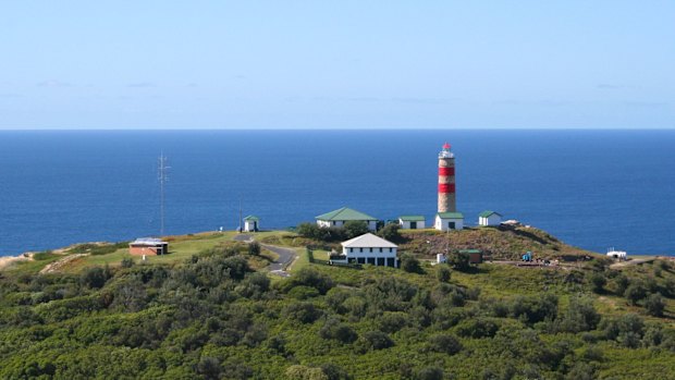 The heritage-listed Cape Moreton Lighthouse on Mulgulpin (Moreton Island) in Queensland.
