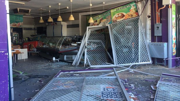 The damage to the Brentwood deli was extensive.