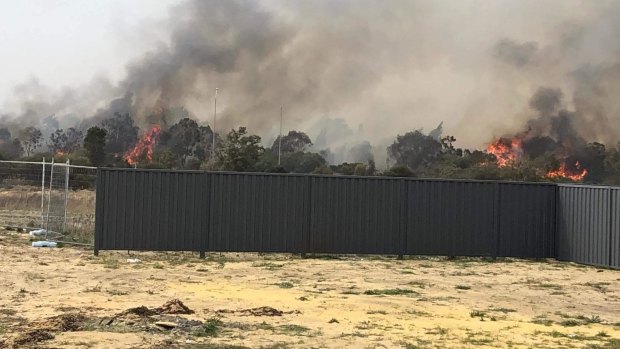 The fire from Flemington Drive, Baldivis.