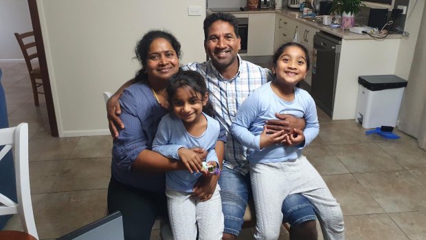 An image of the Nadesalingam family posted to social media on Friday afternoon after they were told they would be able to permanently stay in Australia.