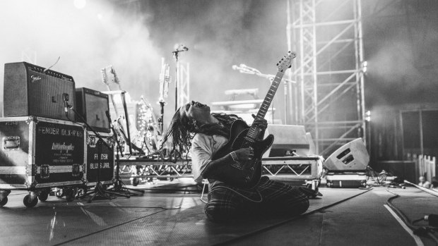 Tash Sultana, on stage earlier this year, has been nominated in The Age Music Victoria Awards.