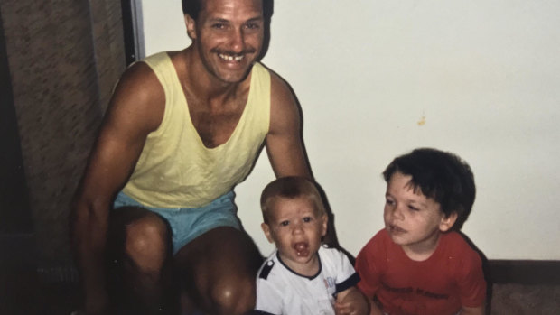 John Liveris with his sons Matthew and Brendan in 1987. He quit his job to care for them.