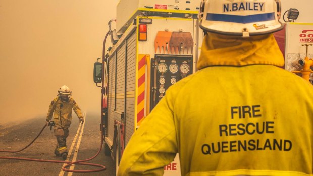 Firefighters working to control the bushfire in Deepwater with fire conditions rated as potentially catastrophic.