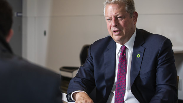 Former  US vice-president Al Gore speaks about climate action.