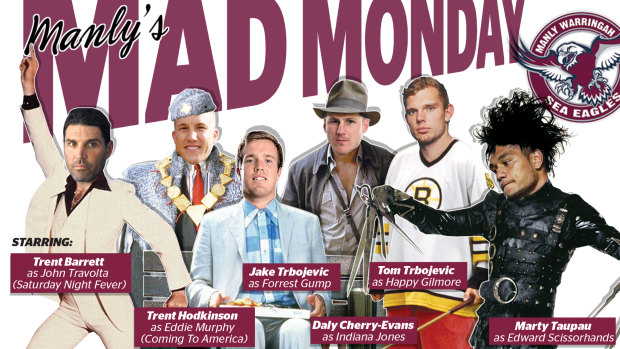 All-star cast: How Manly players might look at their Mad Monday festivities.