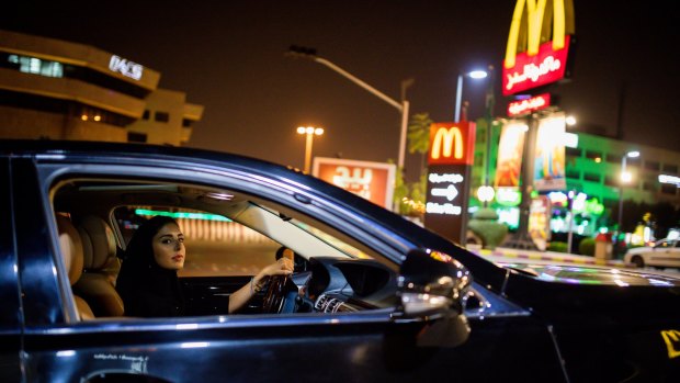 Hessah Alajaji took to the road on Saturday night in Riyadh, Saudi Arabia, hours before the driving was ban officially lifted.