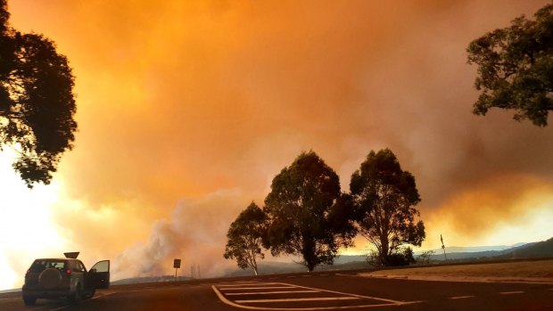 Fires burn near Garfield, about 70 kilometres south-east of Melbourne earlier this month. 